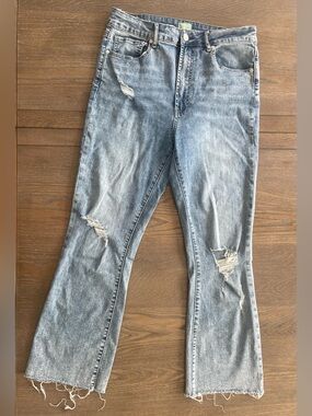 Articles Of Society Distressed Cropped Flare Jeans